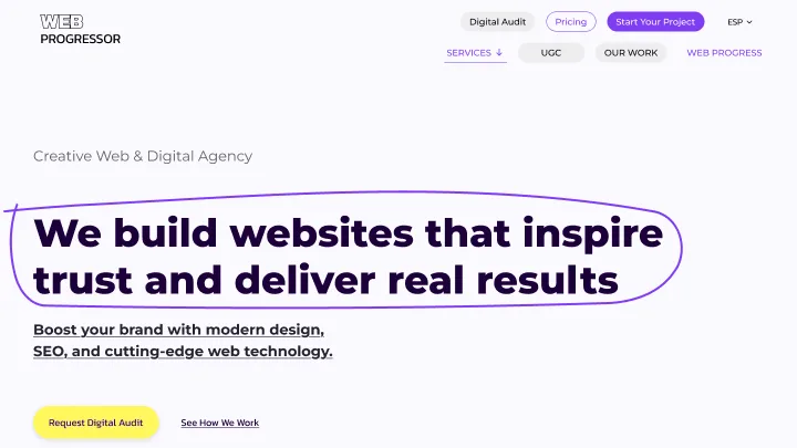 WebProgressor — дизайн сайту — скріншот 1
